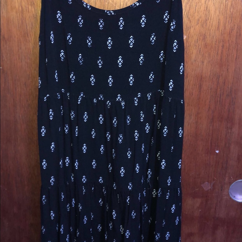 Black and white flowing dress